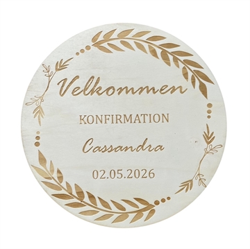 Velkomst skilt til konfirmation 